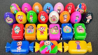 Rainbow Eggs SLIME: Hunting Pinkfong, Cocomelon Suitcase with CLAY Coloring! Satisfying ASMR Videos