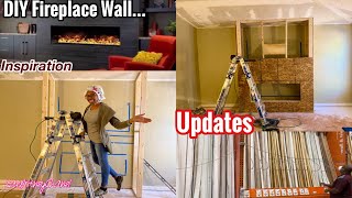 DIY FIREPLACE WALL | UPDATES, WE FRAMED UP!