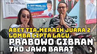 Abet Tia Dari Kota Cimahi Meraih Juara 2 Lomba Cipta Lagu Prabowo Gibran Yang Digelar TKD Jabar