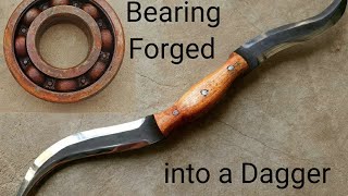 MAKING - Rusted Bearing Forged into a Beautiful Double sided dagger