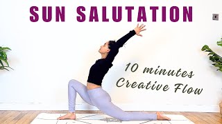 Yoga warm up and sun salutation | 10 minute quick and warming yoga