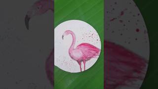 Watercolor flamingo🥰 #art #shorts