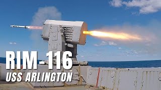 USS Arlington Fires RIM-116 Rolling Airframe Missile