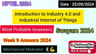 introduction to Industry 4.0 and Industrial Internet of Things WEEK 9 Quiz | Assignment 9 Solution |