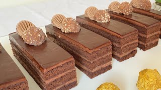 Chocolate coffee cake slices لي طرونش باتيسري بالشكلاط والقهوة