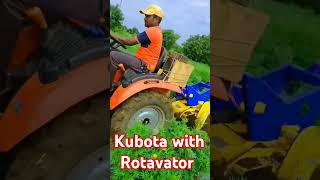 Kubota with Rotavator #automobile #rallyfarmer #farming #farmerssong #farmer #agriculture #shorts