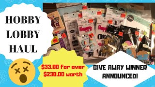 AMAZING HOBBY LOBBY HAUL 2018/GIVEAWAY WINNER ANNOUNCED!