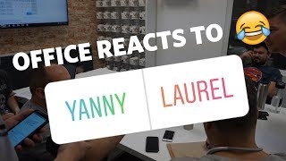 Office reacts to "Yanny or Laurel" debate.