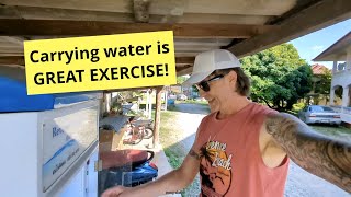 Fetching water like in olden times is terrific exercise! 💪🚰🤠