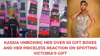 KASSIA UNBOXING HER OVER 50 GIFT BOXES AND HER PRICELESS REACTION ON SPOTTING VICTORIA'S GIFT.