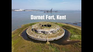 Darnet fort in the river Medway, by drone