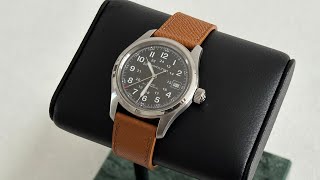 Hamilton Khaki Field Automatic 38mm & Wristbuddys Brown Epsom Leather Strap 20mm Small (Unboxing)