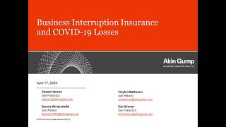 Business Interruption Policy Coverage Review and Strategies | April 17, 2020