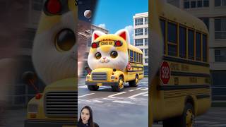 💛 Evolution of Kitty : Cute School Bus 😍 Cat #schoolbus #kitten #cutecat #cat #cute