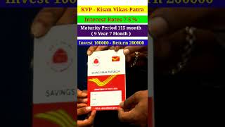 Kvp - kisan vikas patra post office | Post Office fixed deposit saving Schemes