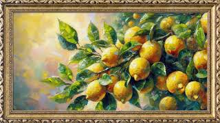 Lemon Tree Painting | TV Art Screensaver | 8 Hours Framed Painting | TV Wallpaper | 4K