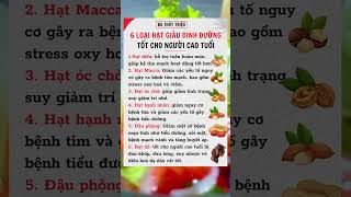 6 loại hạt giàu dinh dưỡng tốt cho người cao tuổi || Bs Thuỷ Triệu  #shots