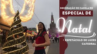 decoração + show de luzes de natal na catedral de canela