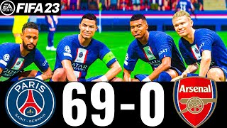 FIFA 23 - MESSI, RONALDO, MBAPPE, NEYMAR, ALL STARS - PSG 69-0 ARSENAL | UCL FINAL