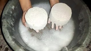 white concrete smashing in foamy water 💦 satisfying ASMR#whiteconceret