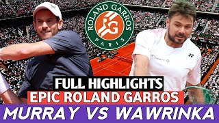 Any Murray Epic Battle vs Stan Wawrinka Full Highlights - Roland Garros Classic