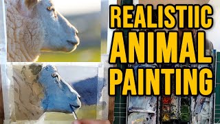 How to Paint Realistic Sheep & Wool | Watercolor Lesson! 🎨