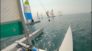 Dart 15 catamaran racing at Shanklin Sailing Club, Isle of Wight, UK - 18th August 2024