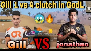 Gill vs Jonathan🔥 || 1vs4   action on gill #mrggra #gill #bgis