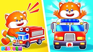 Räder am Feuerwehrauto 🚒 Cartoons und Kinderlieder | Lucky Zee Zee - Kinderlieder