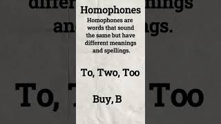 Homophones, Homonyms, and Homographs Explained!#english #englishgrammar #learnenglish #spokenenglish