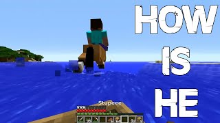 Riding horse on the water #minecraft