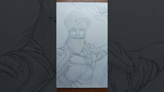 Baba Banda Singh Bahadur Ji🙏🏻Drawing | Outline Tutorial✨#shorts #howtodraw #sketch #drawing