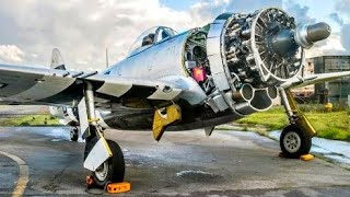 Crazy Cold Start BIG old AIRPLANE ENGINES I Republic P47 Thunderbolt