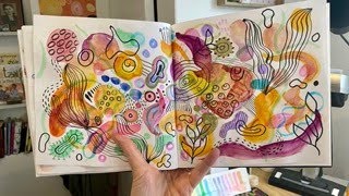 Sketchbook session - loose colourful pattern