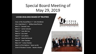 May 29, 2019 UCDSB Board Meeting