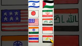 Wrong ❌ Israel 🇮🇱 VS Right Palestine 🇵🇸 support countries flag drawing#palestine #shorts