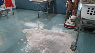 How to scrub small floor area with swing buffer/ Polivac suction polisher/ Floor Polishing