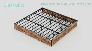 🔨 Assemble LIKIMIO King Size Bed Frame with Storage Drawers