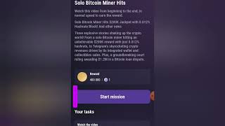 Solor Bitcoin Miner Hits tapswap code !