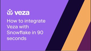 Integrate Veza with Snowflake in 90 seconds