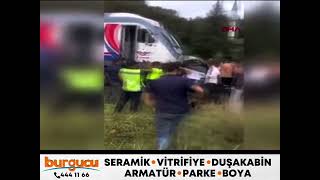 Tren çarptı, metrelerce sürüklendi