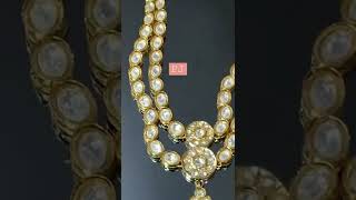 Gold plated silver foil Kundan long Chandbali set #jewellery #kundan