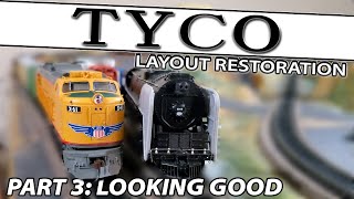 Vintage Tyco HO scale railroad layout restoration part 3: Early results? And some mistakes...