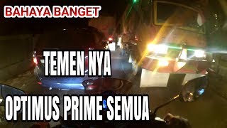 HATI - HATI LEWAT JL. RAYA CURUG BANYAK MOBIL BESAR 🚛 / Random Vlog #ridingmalam