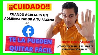 LISTAS de REPRODUCCIÓN en FB en 1 minuto| Como QUITAR y AGREGAR ADMINISTRADORES en FB (actualizado)