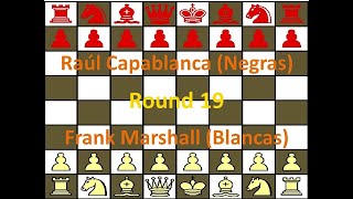 Raúl Capablanca contra Frank Marshall. Round 19