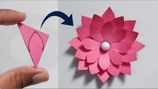 Easy Paper Flower Making Idea | Paper Flower Making Step By Step | DIY Beautiful Flower Craft