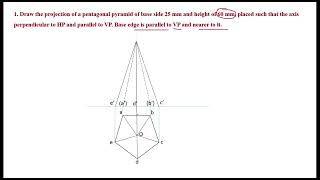 Engineering Graphics  - Solids - Axis perpendicular to HP and Parallel to VP