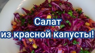 Вкусный, сочный cалат из красной капусты! #232