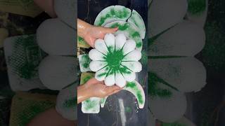 Green Glittery white flower #asmr  #gymchalk